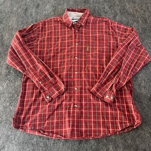 Columbia mens XL  red plaid button down shirt